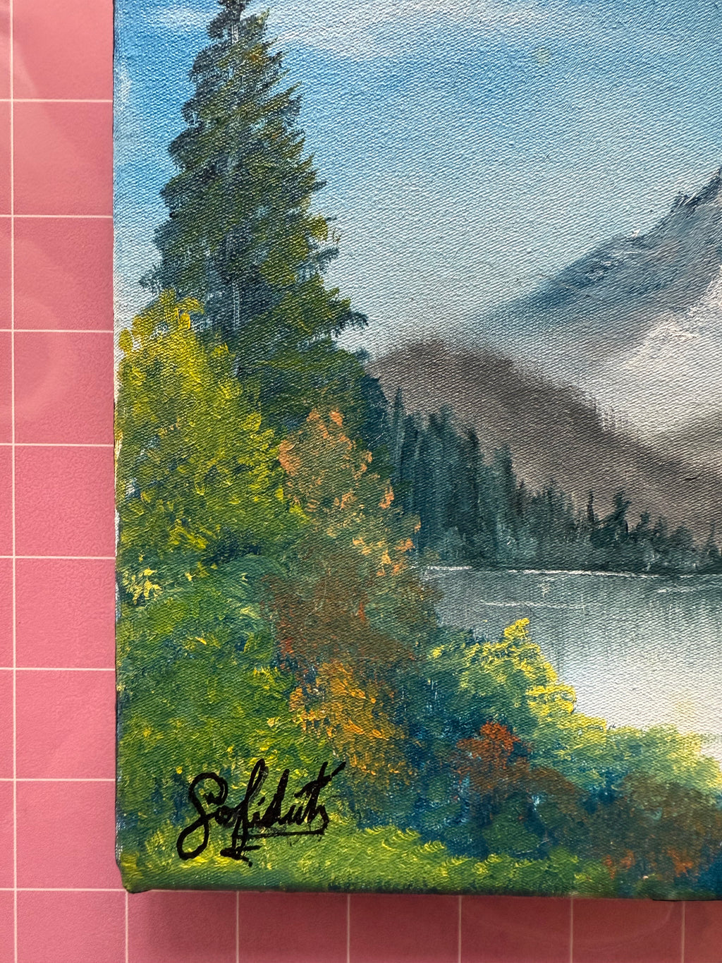 “Evergreen Lake” - Original Oil Painting on Canvas
