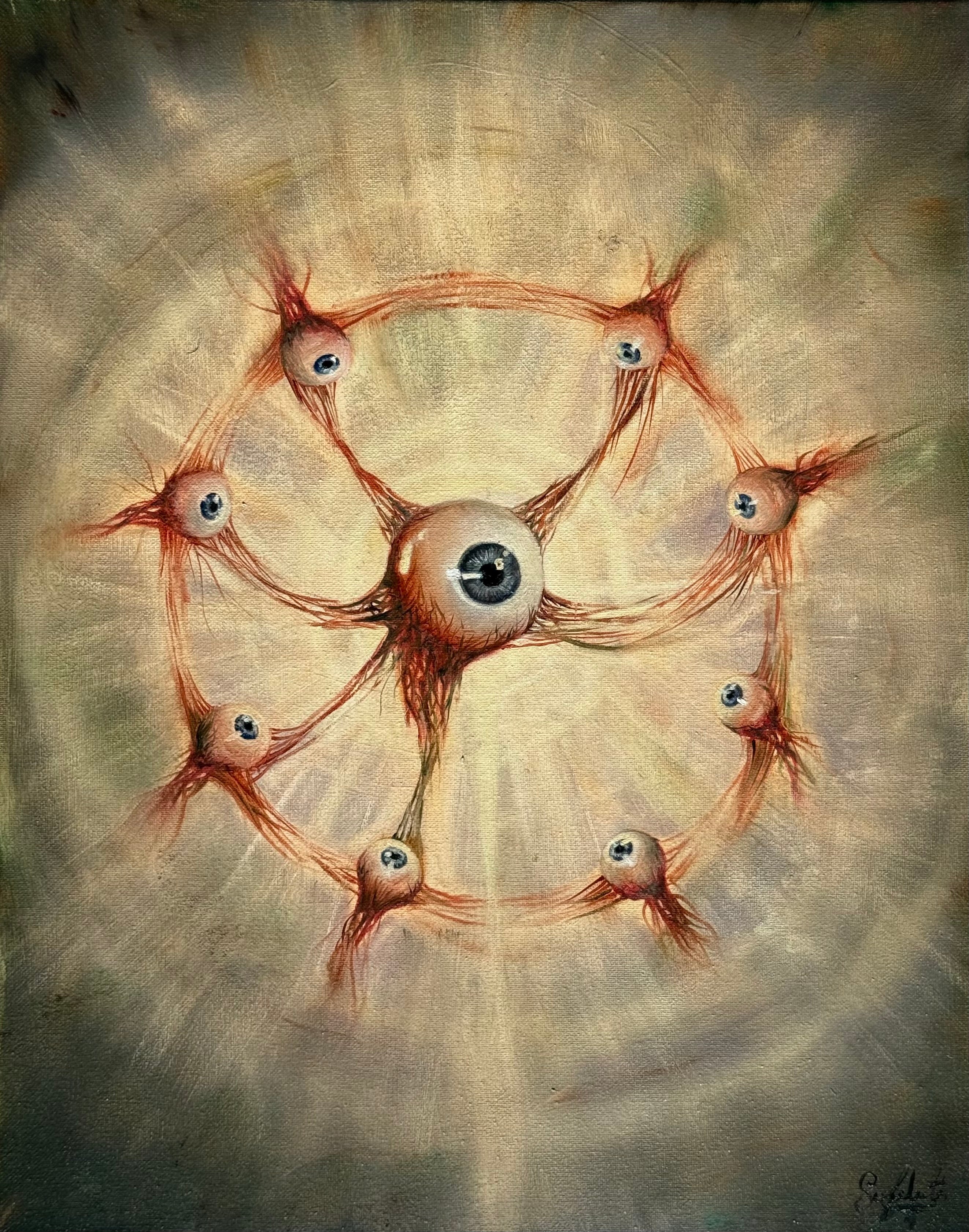 “All-Seeing Radiance” — Original Oil Painting (50×40 cm)