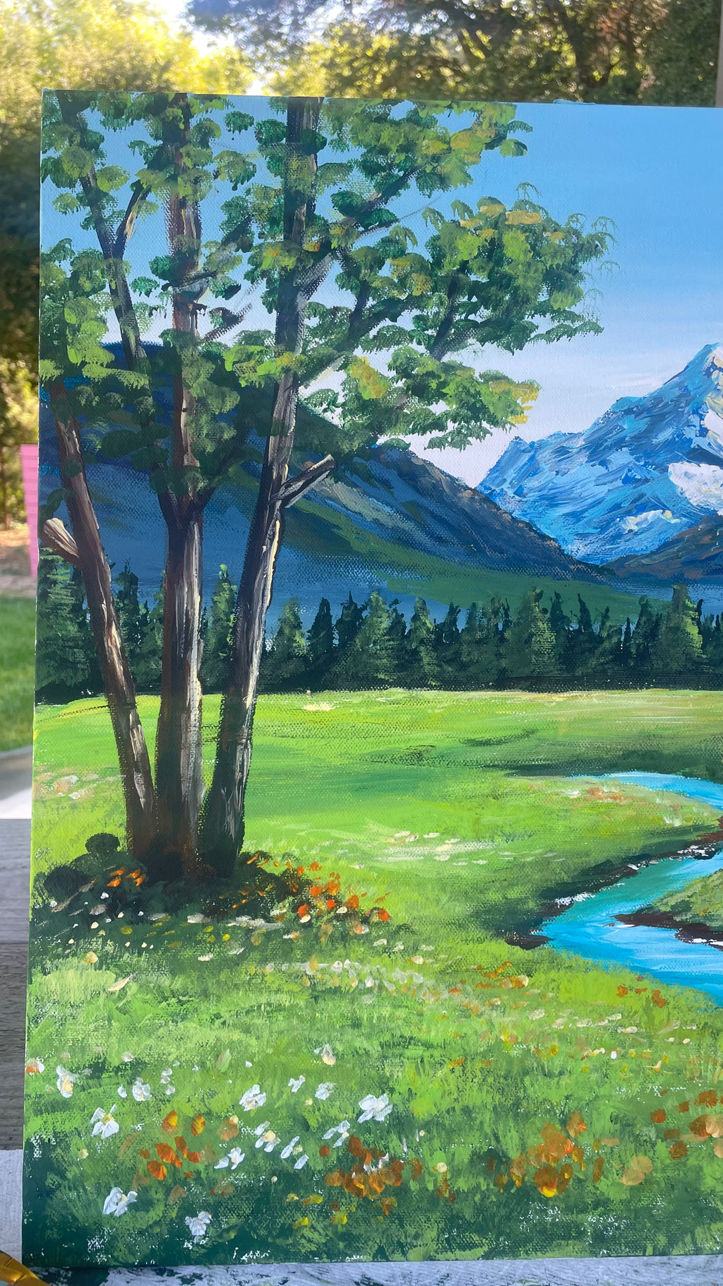 “Mountain Meadow” - Original Acrylic Painting on Canvas