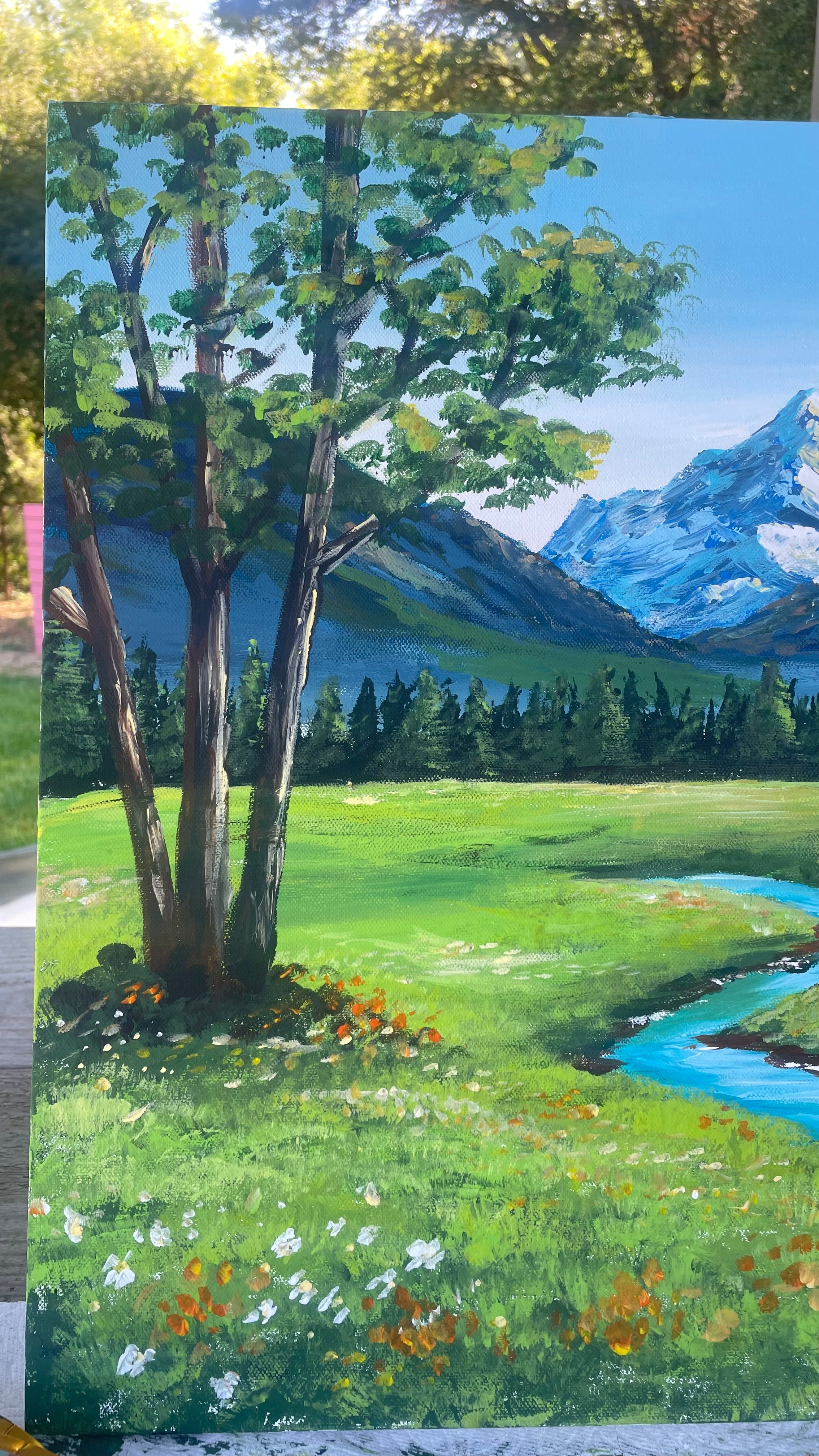 “Mountain Meadow” - Original Acrylic Painting on Canvas