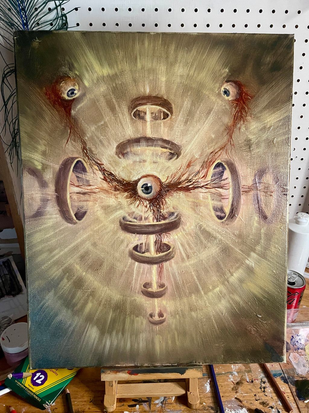 “Divine Mechanism” — Original Oil Painting (50×40 cm)