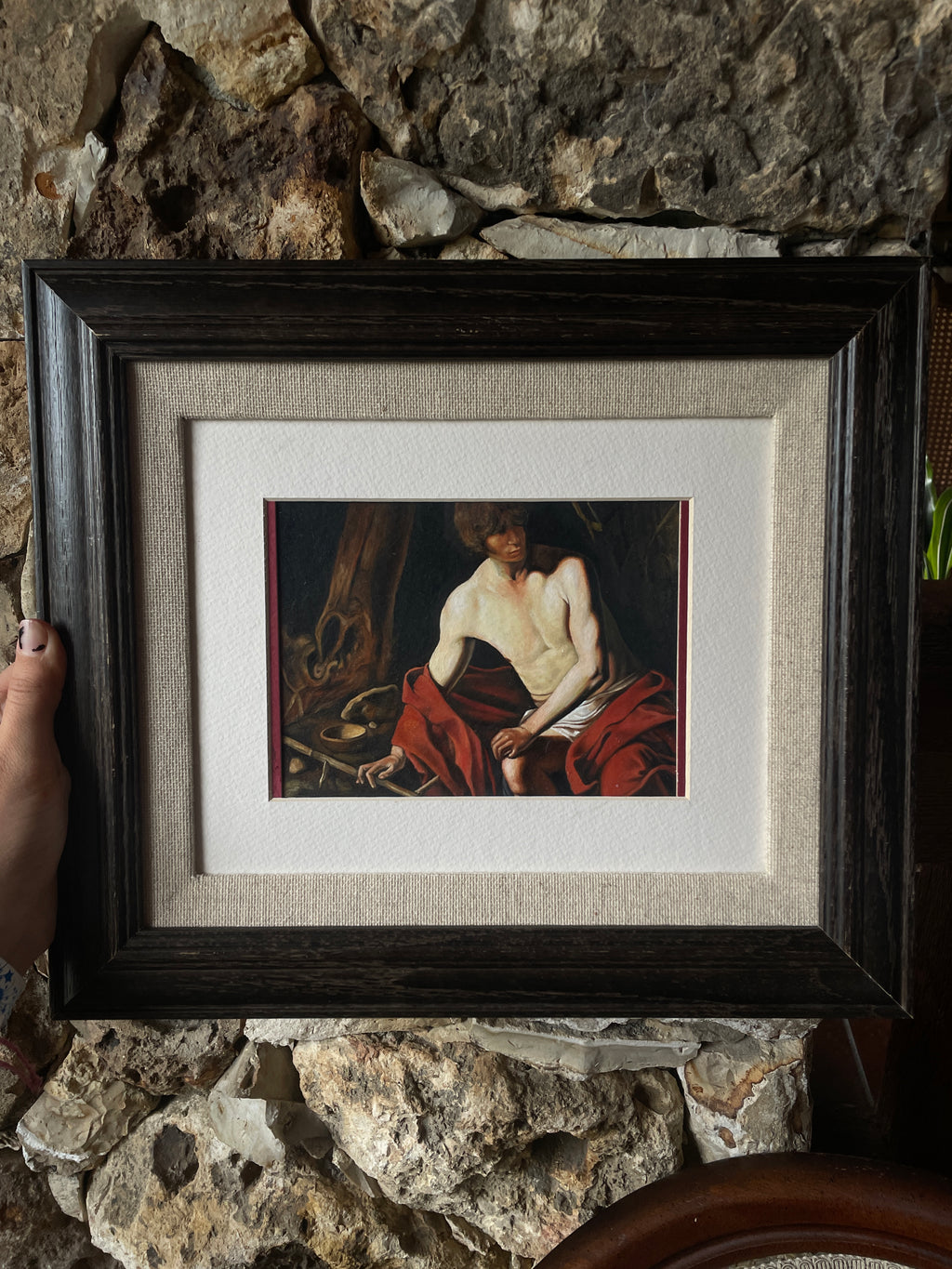 Hand-Painted Reproduction of Caravaggio | Oil on Cardboard with Frame