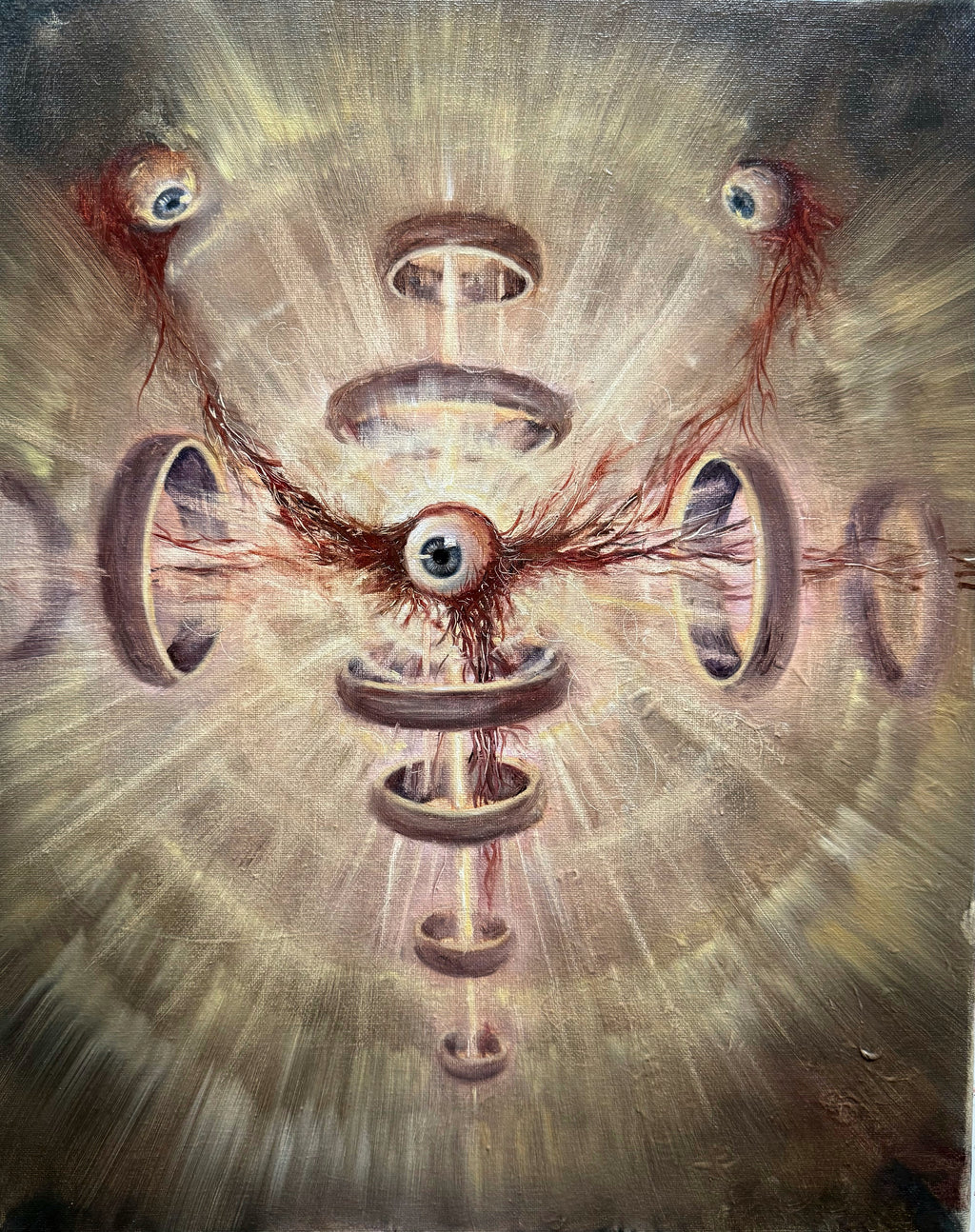 “Divine Mechanism” — Original Oil Painting (50×40 cm)
