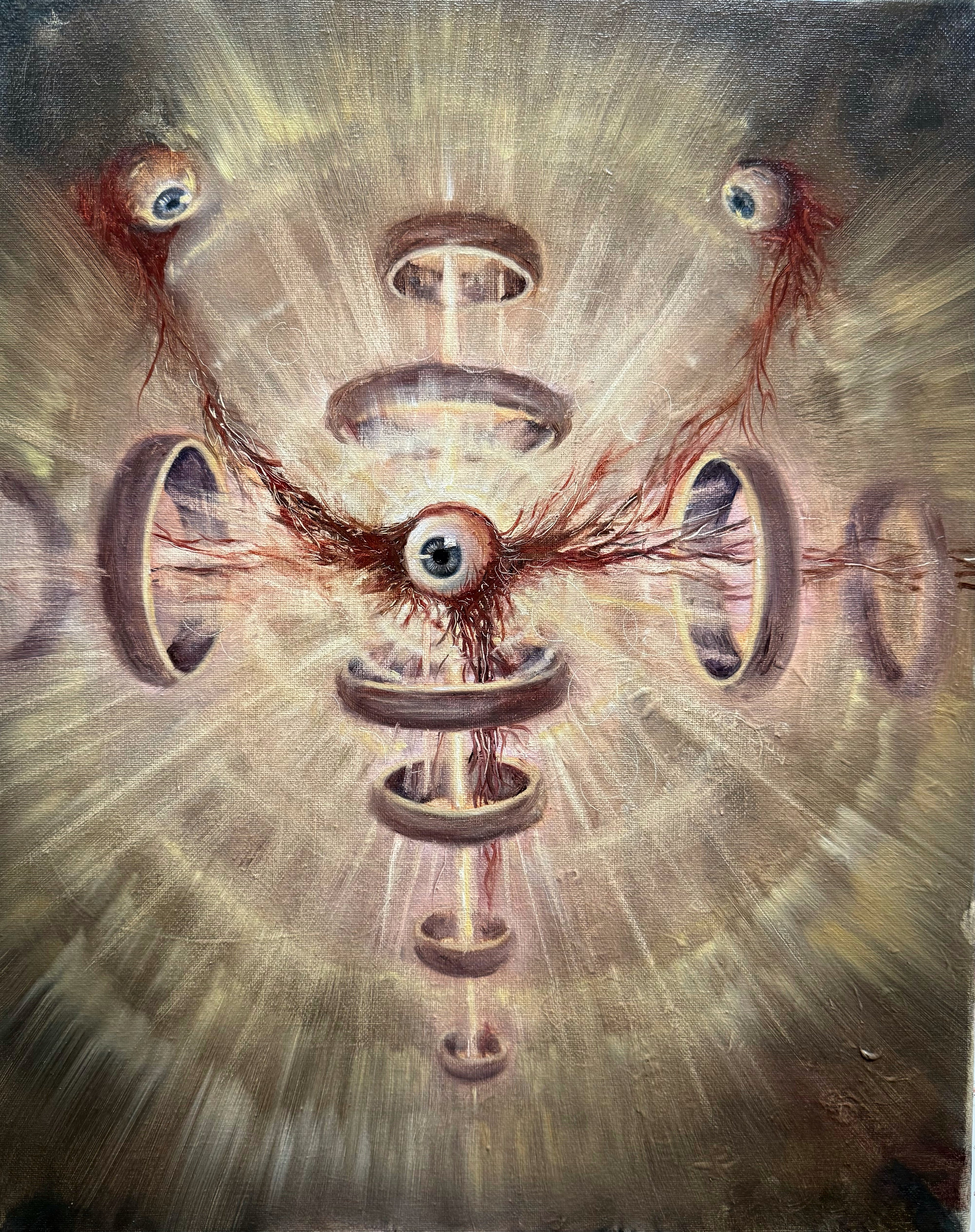 “Divine Mechanism” — Original Oil Painting (50×40 cm)
