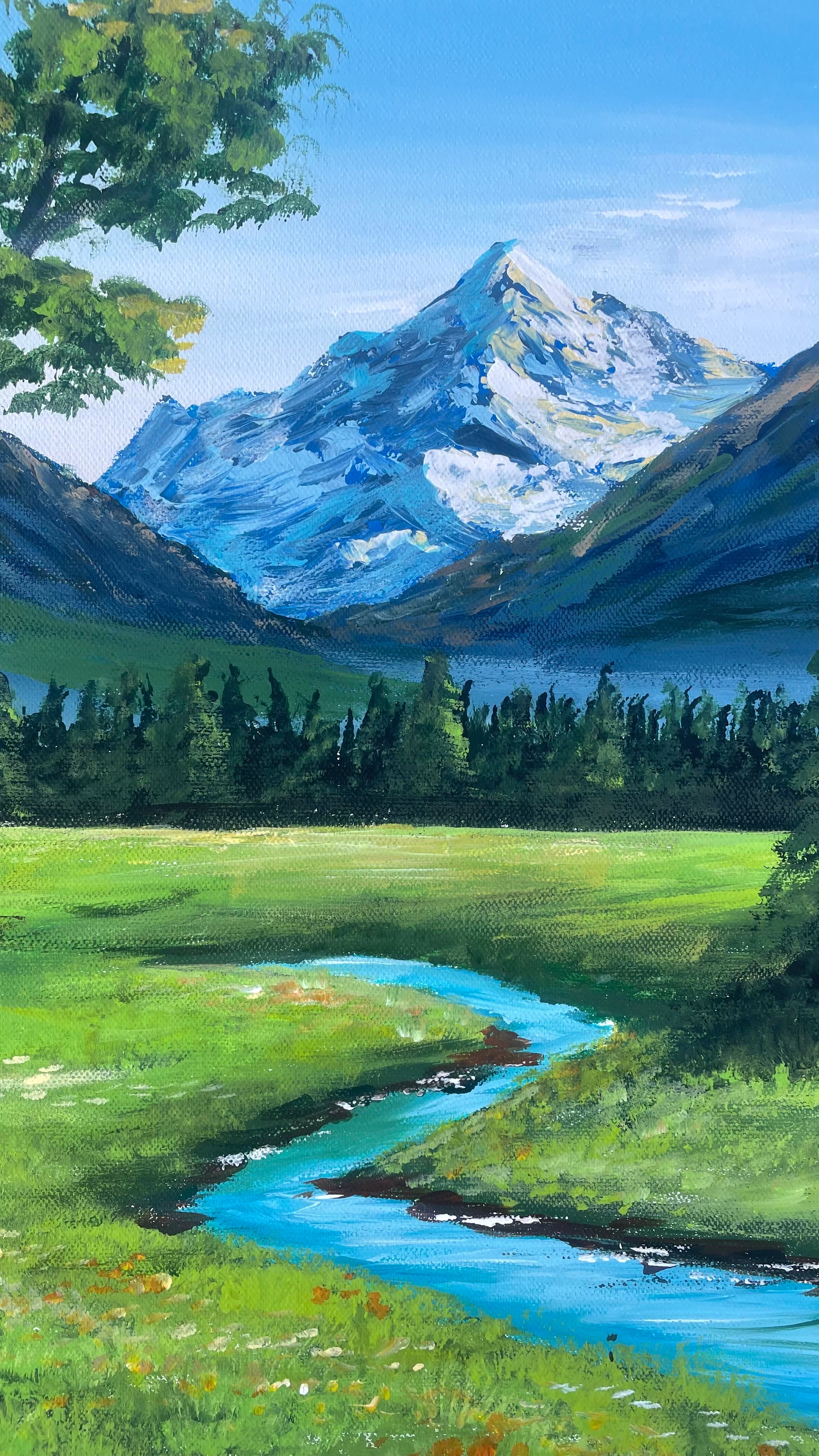 “Mountain Meadow” - Original Acrylic Painting on Canvas
