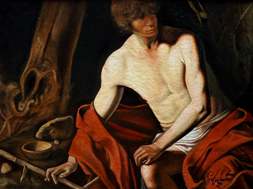 Hand-Painted Reproduction of Caravaggio | Oil on Cardboard with Frame