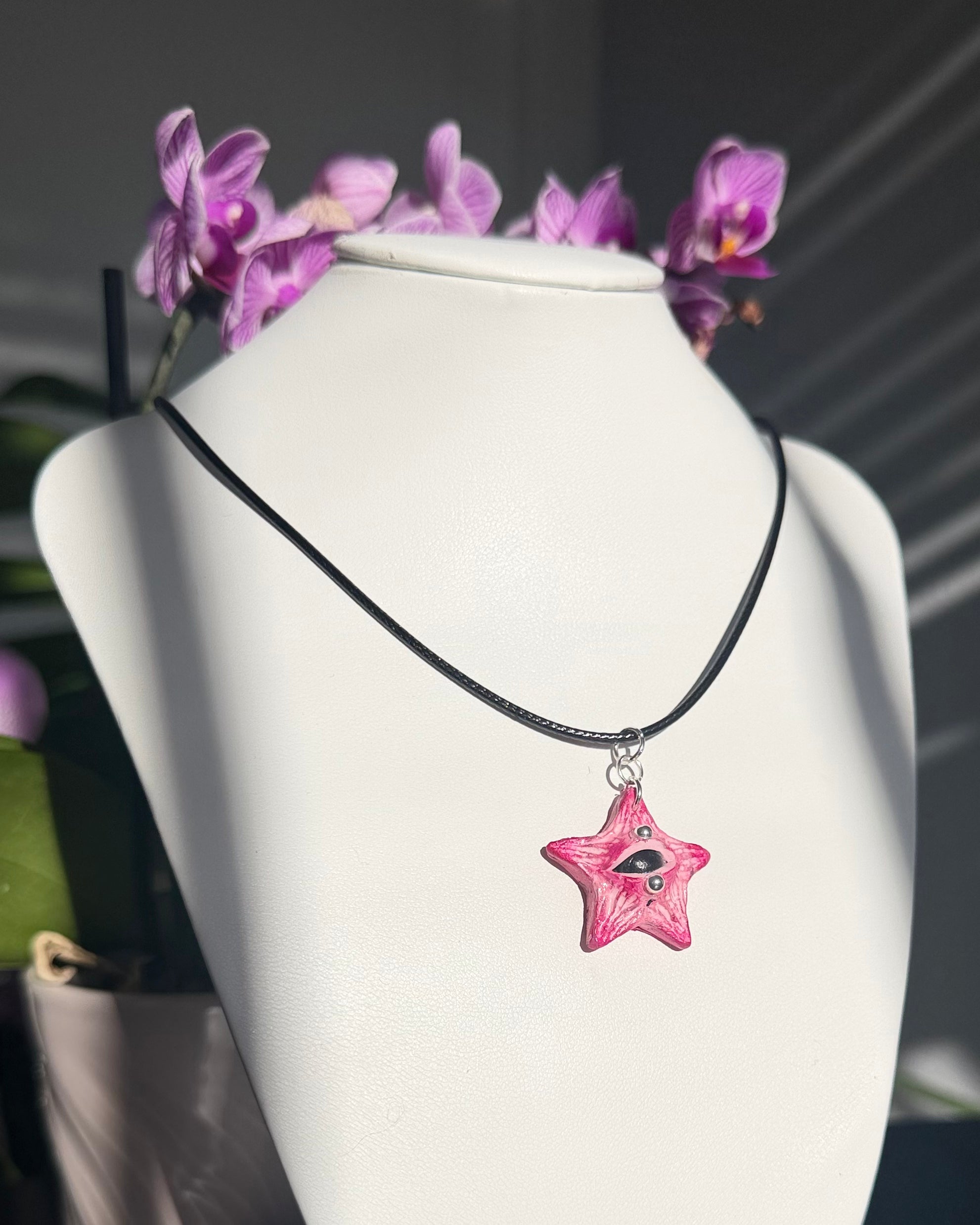Pink Eye Star Necklace