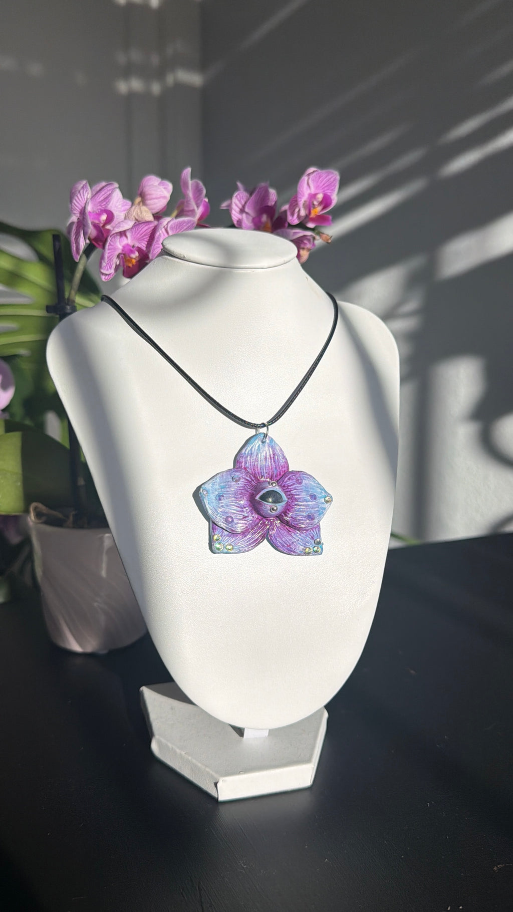Purple Orchid Keychain