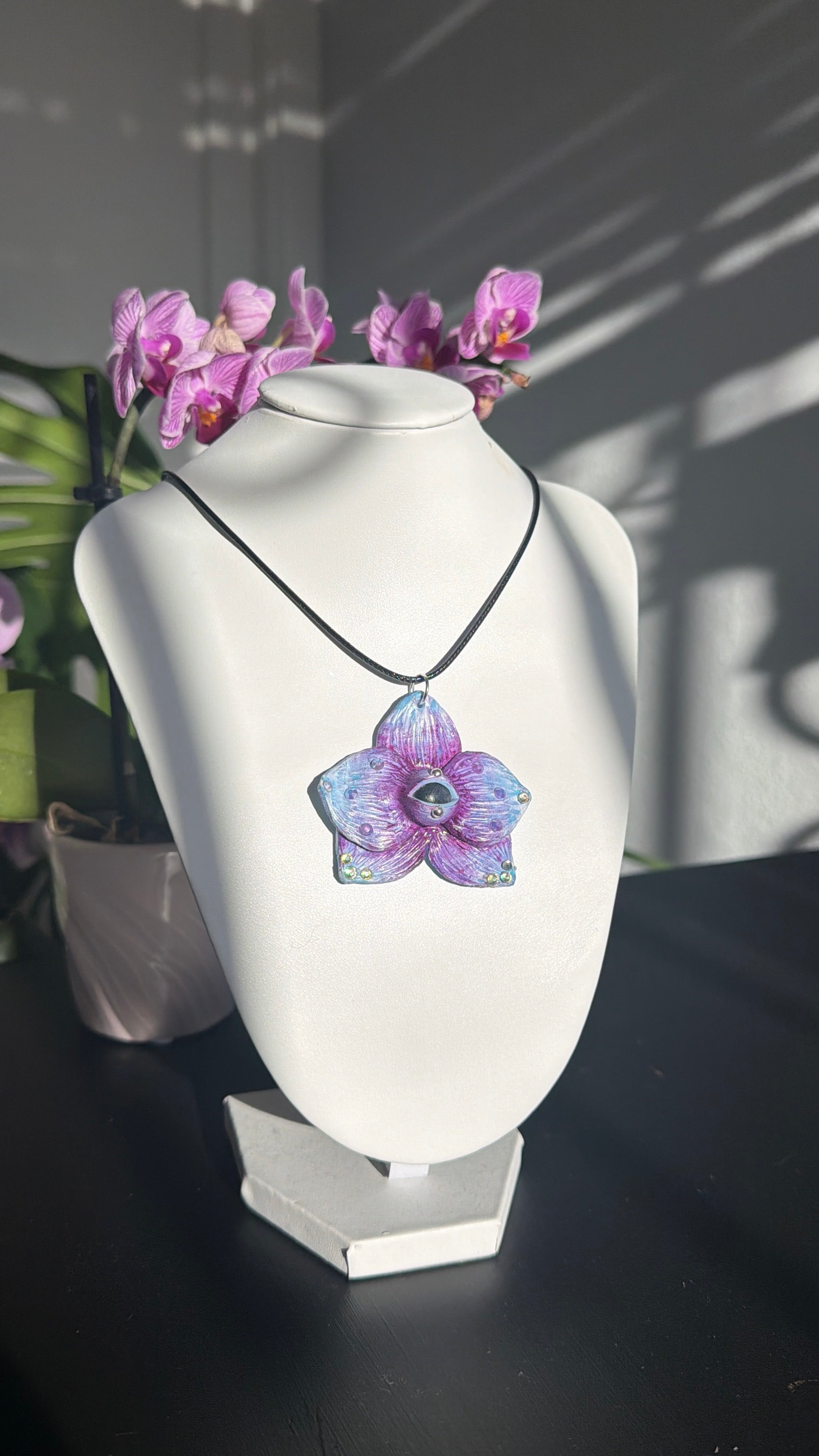 Purple Orchid Keychain