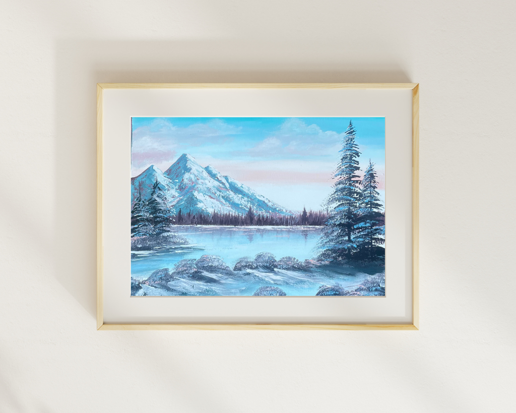 ”Winter Lake Reflection” Art Print