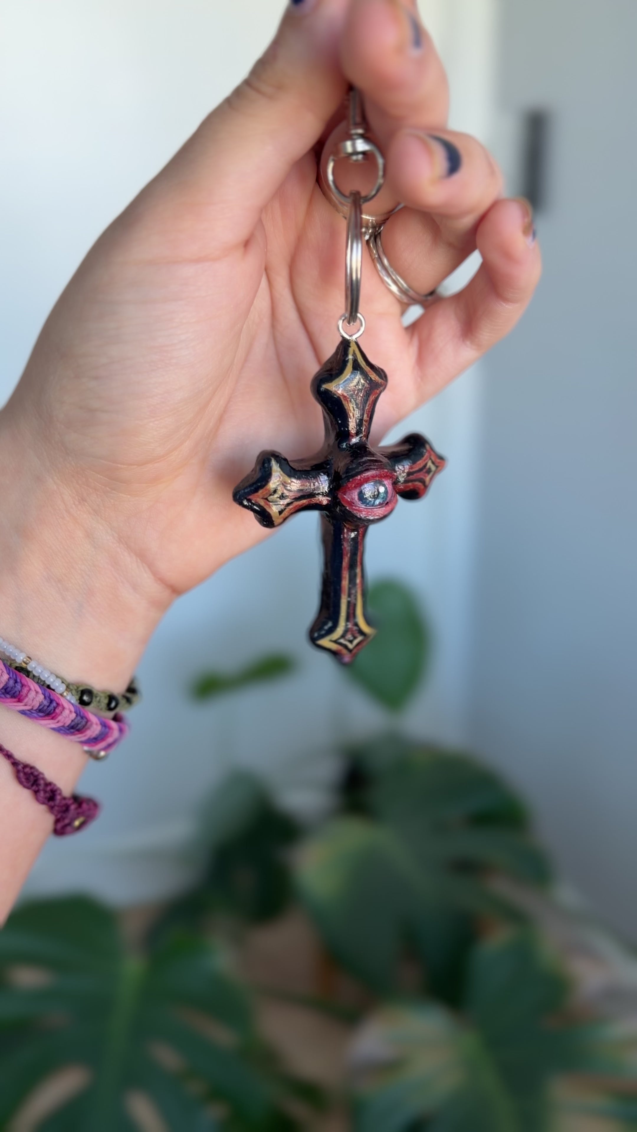 Cross Eye Keychain