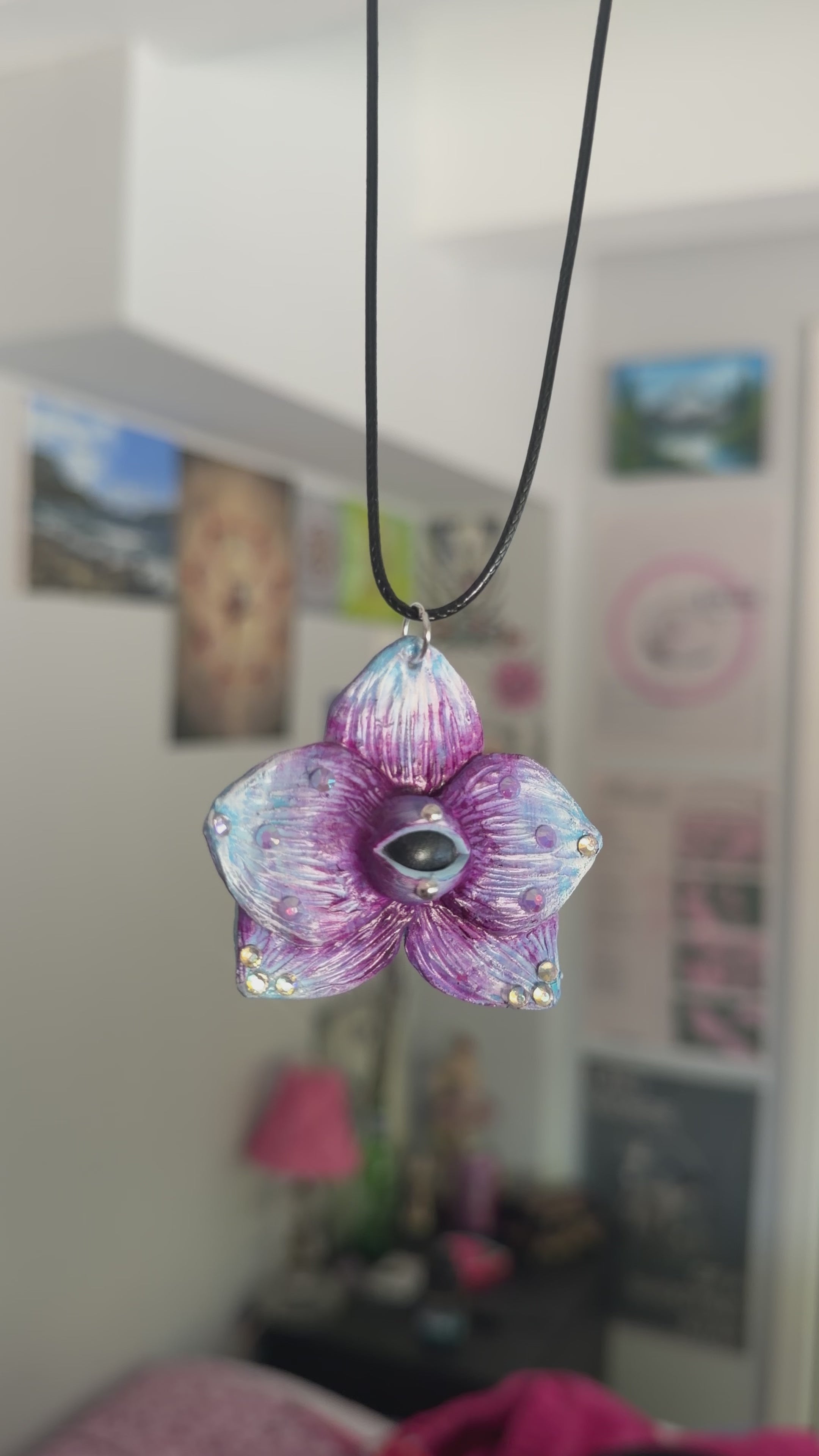 Purple Orchid Keychain